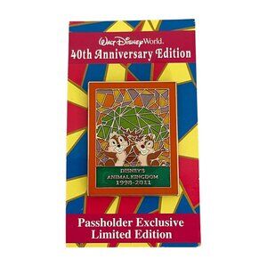 Walt Disney World Passholder 2011 Chip & Dale Animal Kingdom Limited Edition Pin